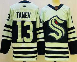 Men%27s Seattle Kraken #13 Brandon Tanev Light Green 2022 Reverse Retro Authentic Jersey